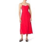 The Drop Linea Spaghetti Strap Maxi Dress with Front Slit, Crimson, 4XL Plus