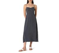 The Drop Linea Spaghetti Strap Maxi Dress with Front Slit, Navy Polka Dot, XS