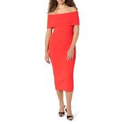 The Drop Lora Off The Shoulder Midi Sheath Dress, Flame Red, XL