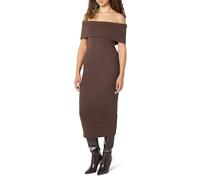 The Drop Lora Off The Shoulder Midi Sheath Dress, Hot Fudge, 4XL Plus