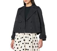 The Drop Mara Cropped Trench Coats, Black, 4XL Plus