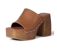 The Drop Millie Platform Open Toe Mule, Cognac, 7 UK