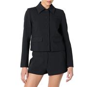 The Drop Myra Suiting Jacket with Flap Pockets, Black, XXL Plus