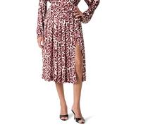 The Drop Pleated Skirt with Slit, Leopard Print, XS