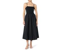 The Drop Robyn Mixed Media Spaghetti Strap Midi Dress, Black, 4XL Plus