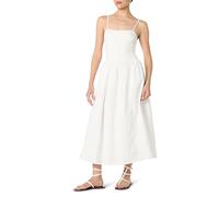 The Drop Robyn Mixed Media Spaghetti Strap Midi Dress, White, 5XL Plus
