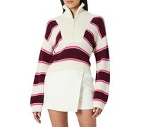The Drop Russel Half Zip Sweater, Burgundy Stripe, XXL Plus