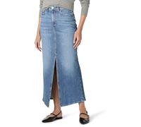 The Drop Rylie Maxi Denim Skirt with Front Slit, Medium Indigo, XXL Plus