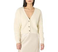 The Drop Sari Cropped Button-Front Cardigan, Whisper White, XS