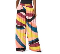 The Drop Sheer Pleated Wide Leg Pant, Abstract Print, 2X