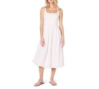 The Drop Tina Scoop Neck Mixed Media Bubble Hem Midi Dress, White, XXL Plus