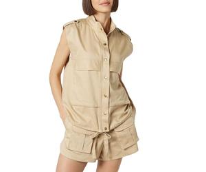 The Drop Utility Sleeveless Shirt Vest, Irish Cream, M