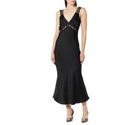 The Drop Valentina Lace-Trimmed Slip Dress, Black, XS