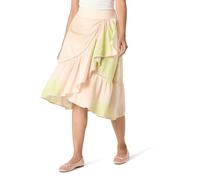 The Drop Women’s Abstract Print Ruffled Midi Skirt with Bobble Trim, Tie Dye Print, S