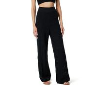The Drop Women’s Diza Pull on Flare Leg Crochet Pant, Black, L