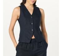 The Drop Women’s Easy Vest, Black Linen, 4X, Plus Size