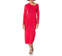 The Drop Women’s Giselle Asymmetric Neckline Midi Sweater Dress, Candy Apple Red, 3XL Plus