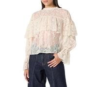 The Drop Women’s Miriam Feminine Ruffle Yoke Shine Blouse, Antique Ivory, 2X, Plus Size