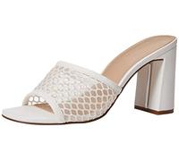 The Drop Women’s Pattie High Block-Heeled Mule Sandal, White Mesh, 5.5