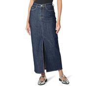 The Drop Women’s Rylie Maxi Denim Skirt with Front Slit, Dark Indigo, 2X, Plus Size