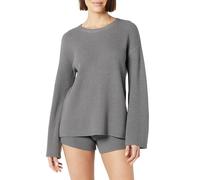 The Drop Women's Alice Crew-Neck Back-Slit Ribbed Pullover Sweater, Charcoal, XL