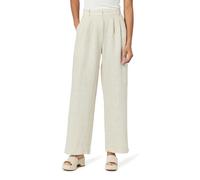 The Drop Women's Amalia Relaxed Pleated Trousers, Natural Linen, Medium