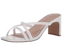 The Drop Women's Amelie Strappy Square-Toe Heeled Sandal, White, 7.5 UK
