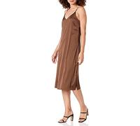 The Drop Women's Ana Silky V-Neck Midi Slip Dress Coffee Bean, L