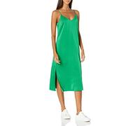 The Drop Women's Ana Silky V-Neck Midi Slip Dress, Emerald, S