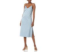 The Drop Women's Ana Silky V-Neck Midi Slip Dress, Fog Blue, 4XL Plus