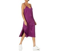 The Drop Women's Ana Silky V-neck Midi Slip Dress, Grape Juice, S