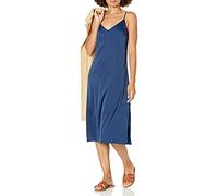 The Drop Women's Ana Silky V-Neck Midi Slip Dress, Navy, S