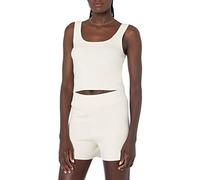 The Drop Women's Angelica Cropped Supersoft Scoop Neck Tank, Whisper White, XS