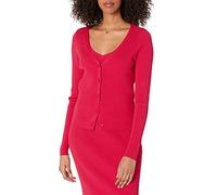 The Drop Women's Anya Fitted Rib Cardigan Sweater, Candy Apple Red, M