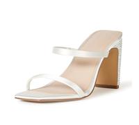 The Drop Women's Avery Square Toe Two Strap High Heeled Sandal