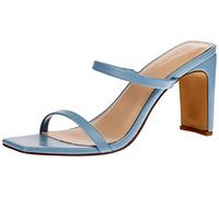 The Drop Women's Avery Square-Toe Two-Strap High Heeled Sandal, Dusty Blue, 4.5 UK