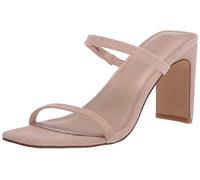 The Drop Women's Avery Square-Toe Two-Strap High Heeled Sandal, Natural, 9 UK