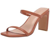 The Drop Women's Avery Square-Toe Two-Strap High Heeled Sandal, Toffee, 3.5 UK