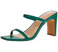 The Drop Women's Avery Square-Toe Two-Strap High Heeled Sandal, Ultramarine Green, 4.5 UK