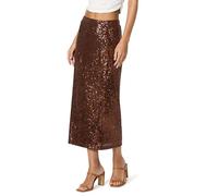 The Drop Women's Bianca Sequin Midi Skirt, Chocolate, XS