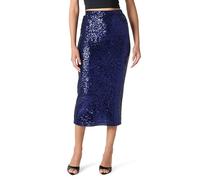 The Drop Women's Bianca Sequin Midi Skirt, Navy, S