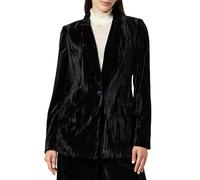 The Drop Women's Blake Long Blazer, Black Velvet, M