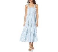 The Drop Women's Britt Tiered Maxi Tent Dress, Navy Stripe, XS