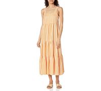The Drop Women's Britt Tiered Maxi Tent Dress, Orange Stripe, S