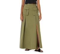 The Drop Women's Cargo Maxi Skirt with Slit by @ieshathegr8, Martini Olive, M
