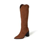 The Drop Women's Cassandra Knee-High Western Boot, Brown, 7