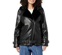 The Drop Women's Cavalla Vegan Leather Moto Jacket, Black, S