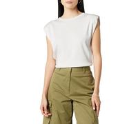 The Drop Women's Crew Neck Sleevless tee with Shoulder Pads by @ieshathegr8, Bright White, 5XL Plus