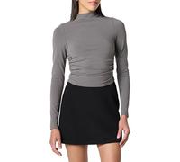 The Drop Women's Ebony Mock Neck Long Sleeve Top, Tornado Grey, M