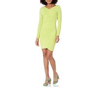 The Drop Women's Estaa Ruched-Front Mini Dress, Lime, L